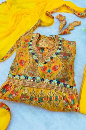 Presenting New Special Party Wear Aliya Cut Dresses Dupatta With Pant