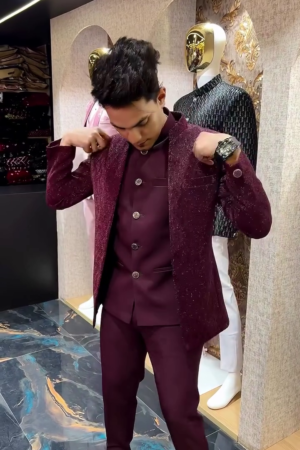 Men’s Luxury Designer 3-Piece Indo-Western Suit